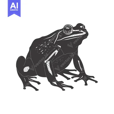 Premium design asset: A Detailed Silhouette of a Frog with Distinctive Eye Detail