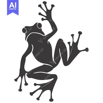 Premium design asset: A Black Silhouette of a Frog with its Legs Extended