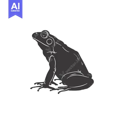 Aset premium populer: A Silhouette of a Frog Sitting on a White Background