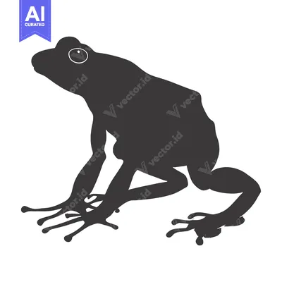 Aset premium populer: A Black Silhouette of a Frog with One Visible Eye