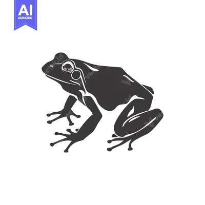 Aset premium populer: Black and White Silhouette of a Frog with Webbed Feet