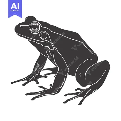 Silhouette of a Frog with One Large Eye