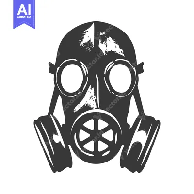 Popular premium asset: Black and White Illustration of a Gas Mask