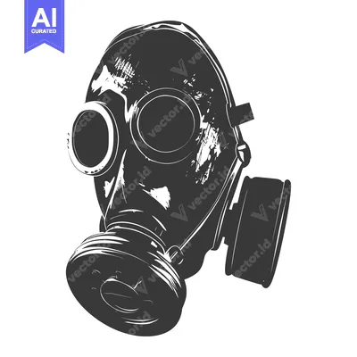 A Black and White Sketch of a Gas Mask