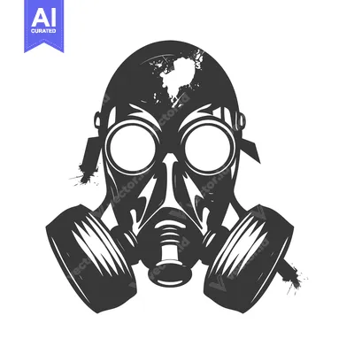 A Detailed Illustration of a Gas Mask with Goggles