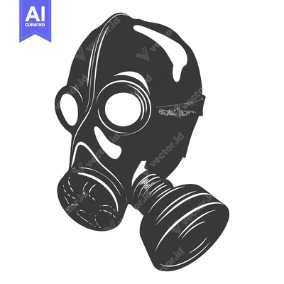A Detailed Illustration of a Gas Mask with a Filter