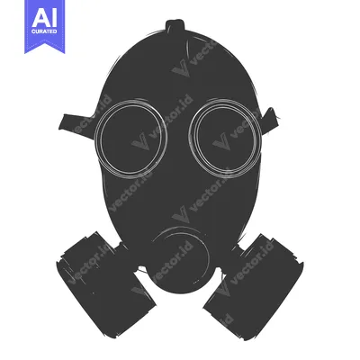 Popular premium asset: A Hand-Drawn Silhouette of a Gas Mask