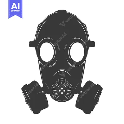 A Black and White Silhouette of a Gas Mask