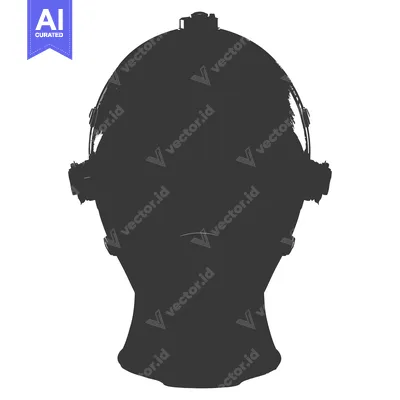 Aset premium populer: Silhouette of a Diving Helmet with a Viewport
