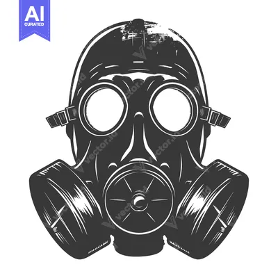 Aset premium populer: Black and White Vintage Gas Mask with Detailed Design