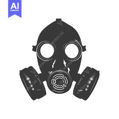 Popular premium asset: Black and White Illustration of a Gas Mask