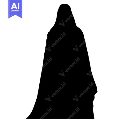 Aset premium populer: Silhouette of a Person Wearing a Long Robe