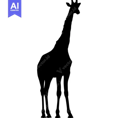 Aset premium populer: Black Silhouette of a Standing Giraffe