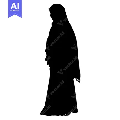 Silhouette of a Woman Wearing a Hijab