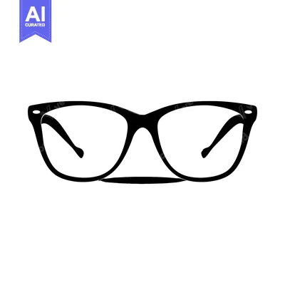 Aset premium populer: Black and white silhouette of a pair of eyeglasses