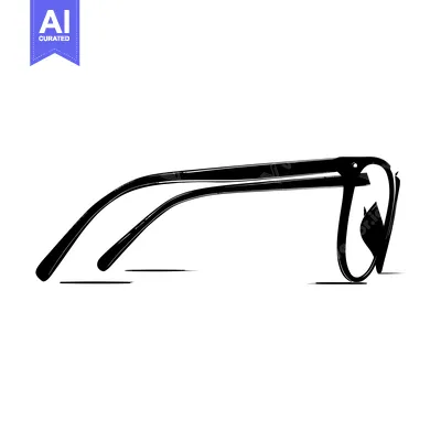 Aset desain premium: Black and White Hand-Drawn Sketch of Sunglasses