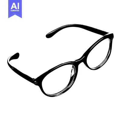 Aset premium populer: Black and white illustration of a pair of eyeglasses