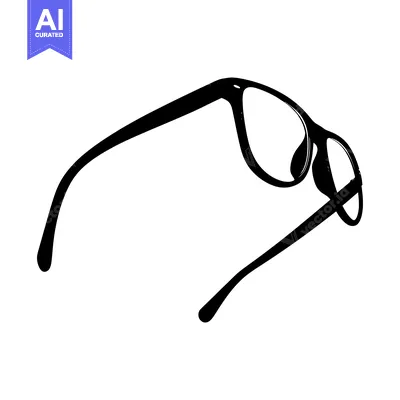 Aset desain premium: Black and White Silhouette of Sunglasses