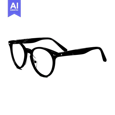 Aset premium populer: A Black and White Illustration of a Pair of Eyeglasses