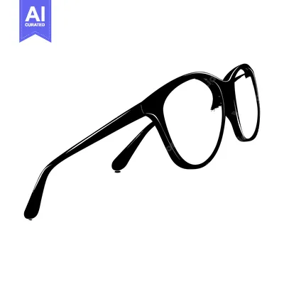 Black and White Silhouette of a Pair of Eyeglasses