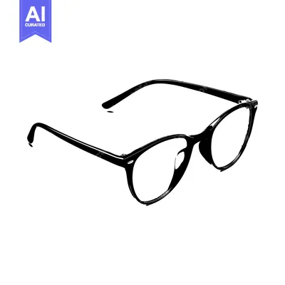 Popular premium asset: Black and White Silhouette of Eyeglasses