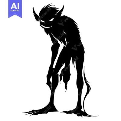 Popular premium asset: A Silhouetted Monster with a Sinister Grin