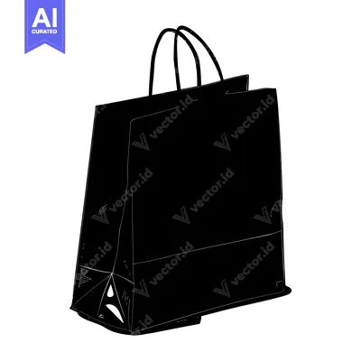 Popular premium asset: Silhouette of a Black Paper Bag with Handles