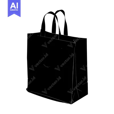 Premium design asset: Silhouette of a Paper Shopping Bag with Handles