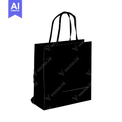 Aset premium populer: Black and White Silhouette of a Paper Bag
