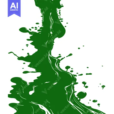 Premium design asset: Green Paint Splatter Abstract Art.