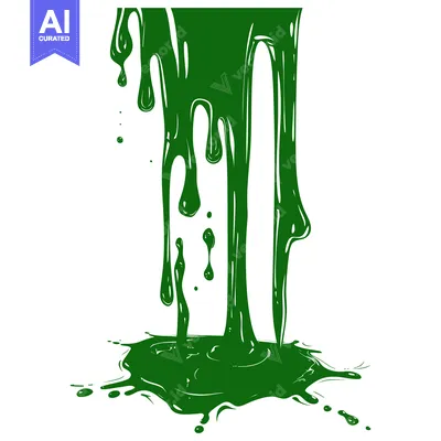 Green Slime Dripping and Splattering.