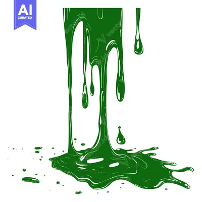 Popular premium asset: Green Slime Dripping and Splattering on White Background.
