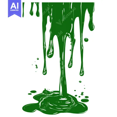 Popular premium asset: Green paint dripping and splashing, abstract illustration.