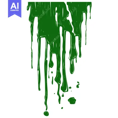Green paint dripping down, abstract background.