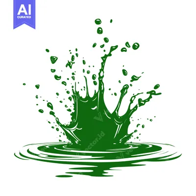 Green Liquid Splash Explosion Abstract Art.