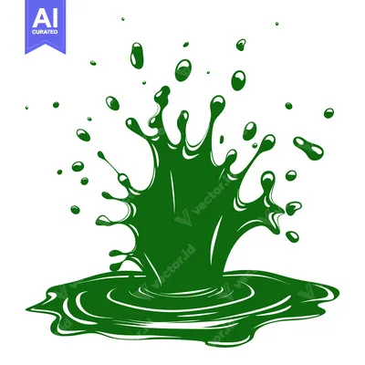 Aset premium populer: Green liquid splash explosion, dynamic fluid motion.