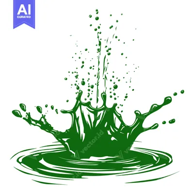 Green Liquid Splash Explosion Abstract Art.