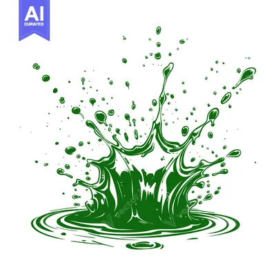 Vibrant Green Liquid Splash Explosion with Droplets.