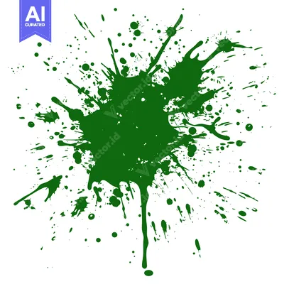 Aset premium populer: Green Paint Splatter Abstract Background.