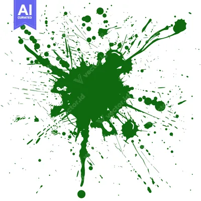 Aset desain premium: Green Ink Splatter Abstract Background.