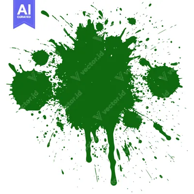 Premium design asset: Green Ink Splatter Abstract Paint Blob.