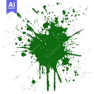 Aset desain premium: Green Ink Splatter Abstract Background Design.