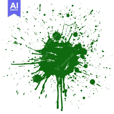 Green Ink Splatter Abstract Background.