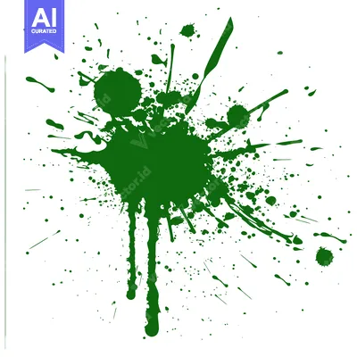 Green Ink Splatter Abstract Background.