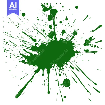 Aset desain premium: Green Paint Splatter Abstract Background.