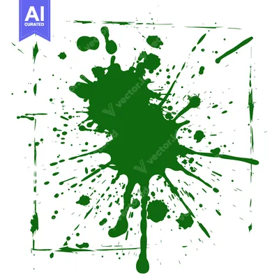Aset desain premium: Green Ink Splatter Grunge Background.