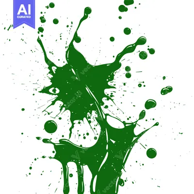 Aset premium populer: Green Paint Splatter Abstract Splash Liquid.