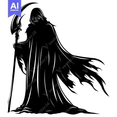 Aset premium populer: Grim Reaper Silhouette with Scythe