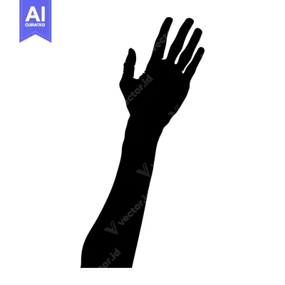 Aset premium populer: Silhouette of a Human Arm Raised with Open Hand