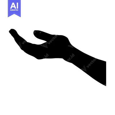 Aset premium populer: Black and White Silhouette of an Open Hand Reaching Out